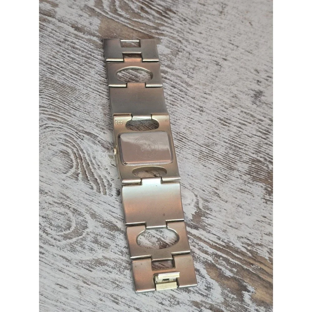 Varsale Rhinestone Bracelet Watch Silver Tone Rectangle Face Fashion Watch #173
